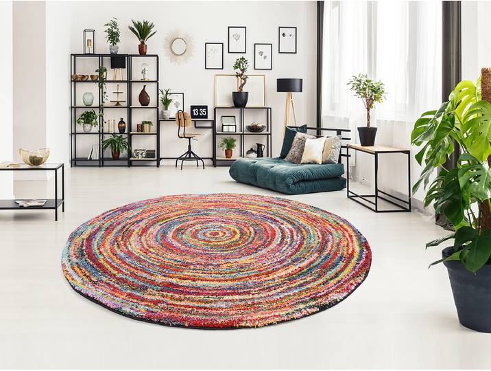 Hochflorteppich Circolo Vivace rund Ø 160cm Multicolor
