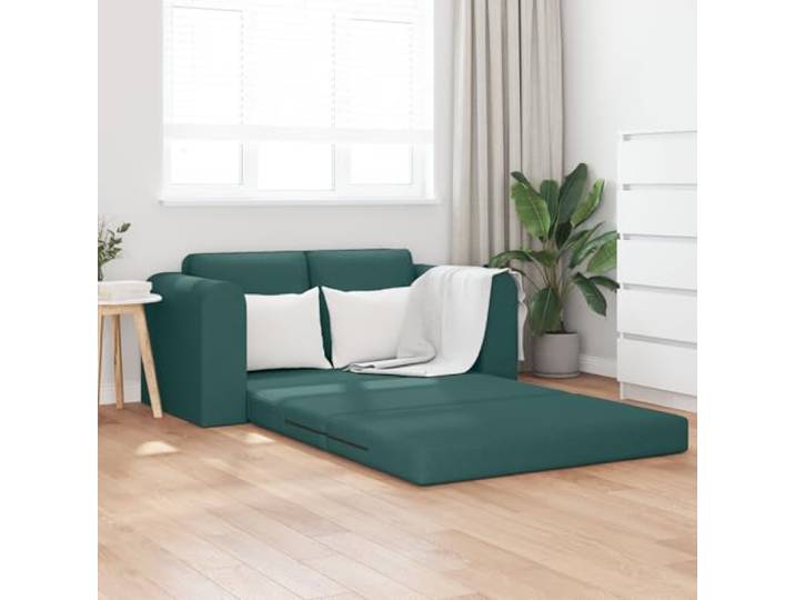 HEFZGDB Floor Sofa Bed 2-in-1 Dunkelgrün 148x71x83 cm Stoff Loveseat Schlafsofa mit Holzrahmen und Polyesterbezug Stabiles Design für Wohnzimmer Komfort