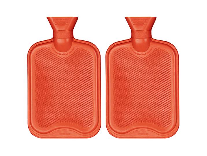 2er-Set Wärmflasche aus Naturkautschuk, 2,0 Liter