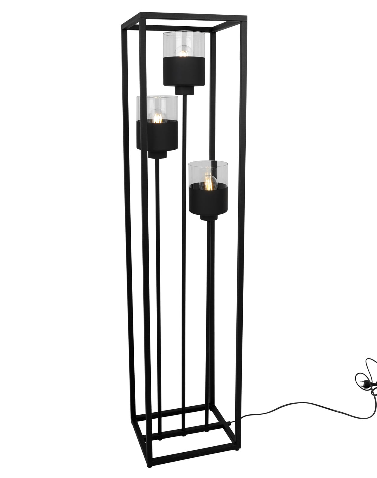 LIGHT HOME LH Staande lamp met metalen kap, zwart, Hoogte: 130 cm