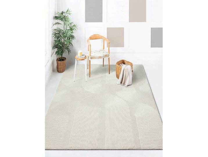 Tapis Salon/Chambre - THE CARPET - Lima - Effet 3D - Velours - Crème - 80x300 cm