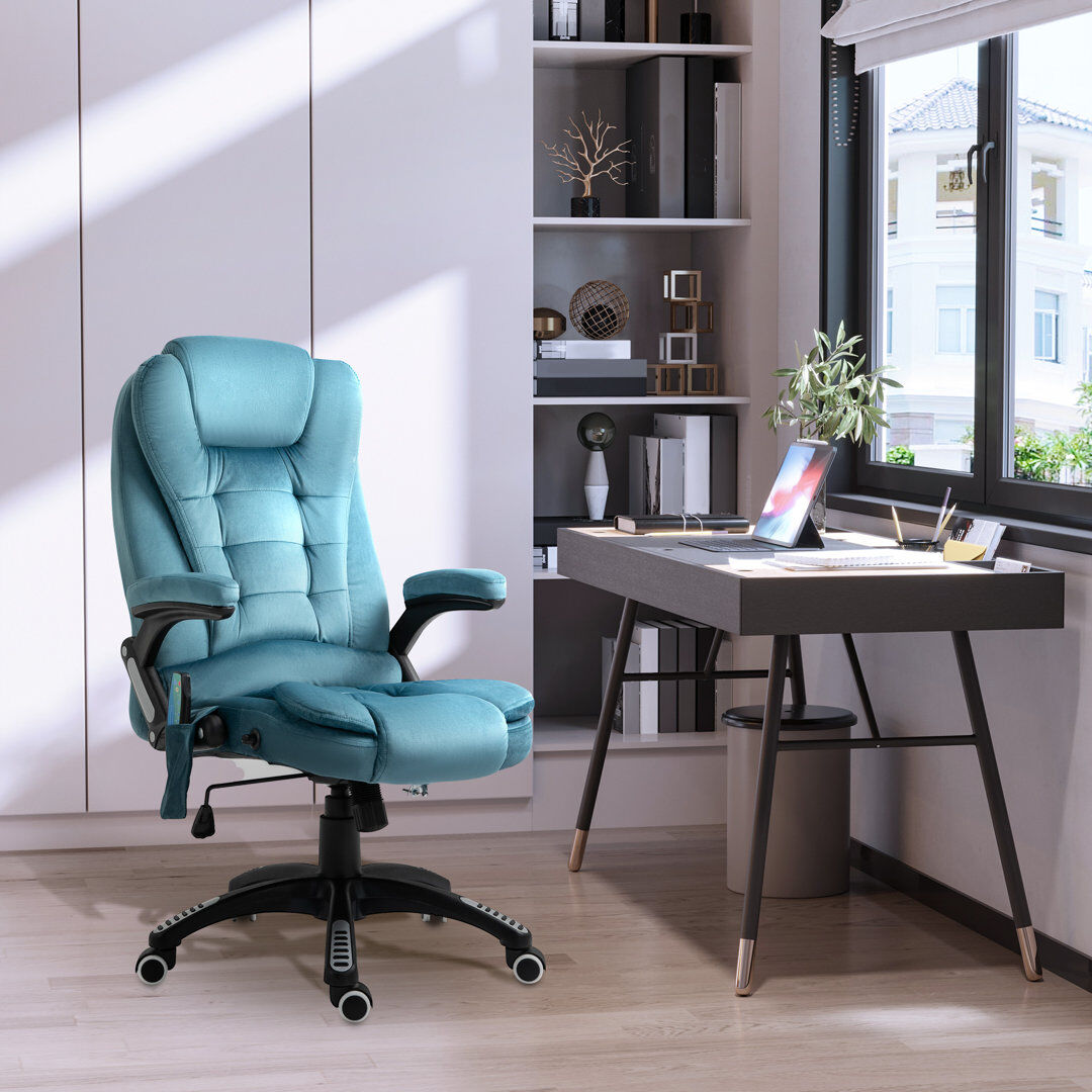 Inbox Zero Waynefleet Massage Office Chair with Heating Blue 120cm H X 68cm W X 72cm D