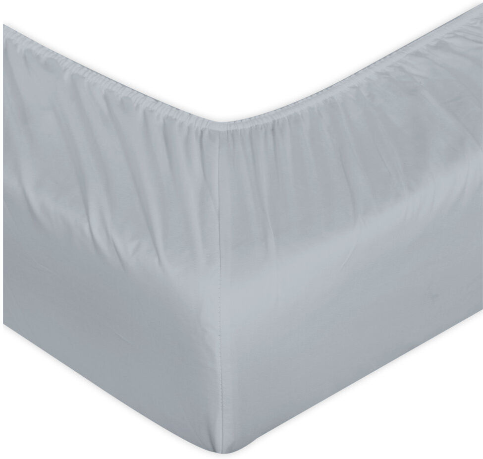 Lark Manor Pelletier 200 Thread Count Polyester Fitted Sheet, Soft & Durable Bed Sheet Silver Super King (6')