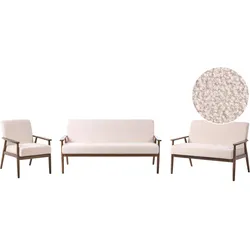 SOFA-SET 6-Sitzer Bouclé Dunkelbraun/Beige Esrum