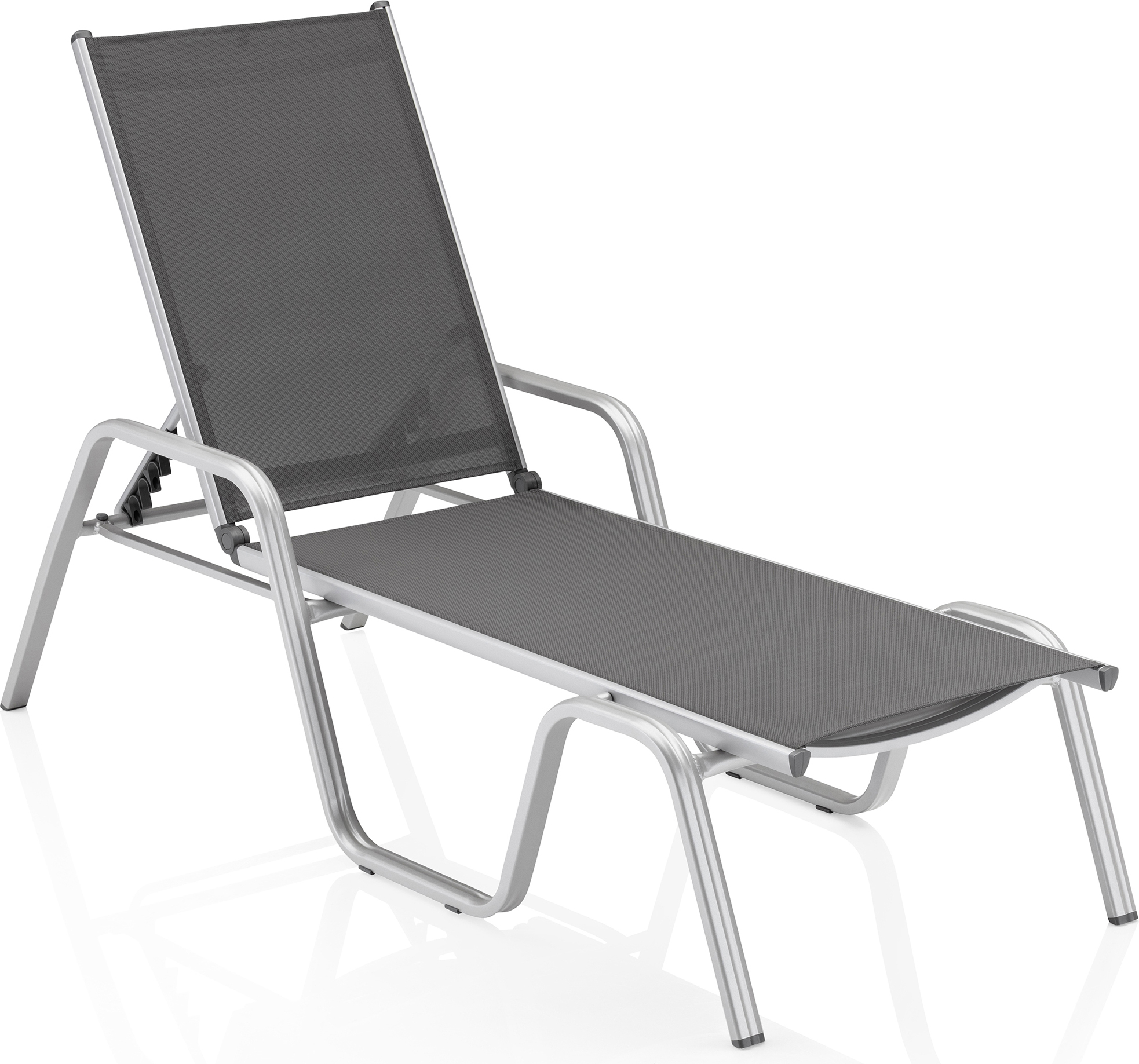 2er Set Kettler Basic Plus Stapelliege Aluminium/Outdoorgewebe