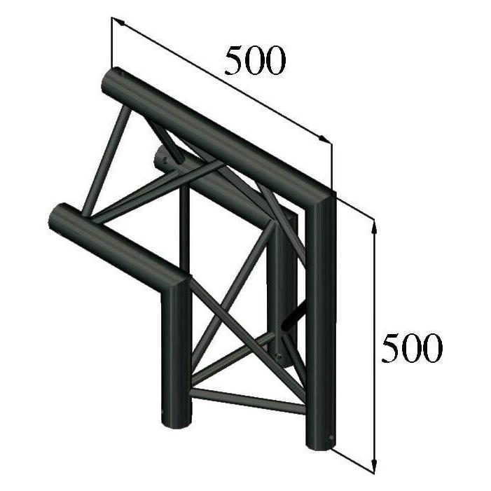 Alutruss TRILOCK S-PAC 24 2-Weg-Ecke 90°// schwarz (6030253L)
