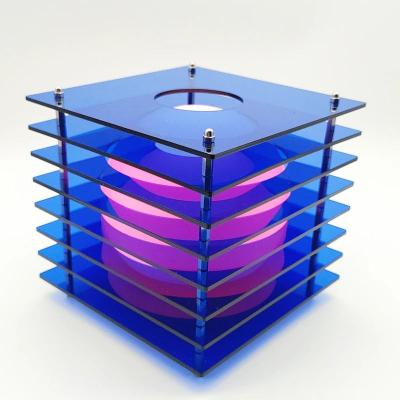 Uplifted Finds Rechargeable Acrylic LED Table Lamp With 16 Colors And Dimmable Brightness blue