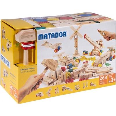 MATADOR 21263 - Maker M263, Baukasten, Holz, 263 Teile, Konstruktionsbaukasten, ab 3 Jahren, Spielend lernen!
