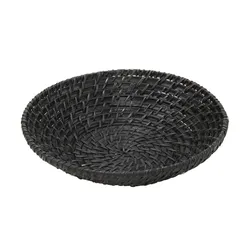 HOME STORY Deko Schale   ¦ schwarz ¦ Bambus,Rattan ¦ Maße (cm): H: 7  Ø: 30.0