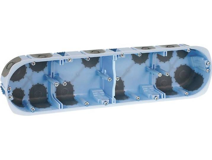 Boîte d'encastrement étanche à l'air XL Air'métic 4 postes Diam. 67 prof. 40mm - EUROHM - 52068