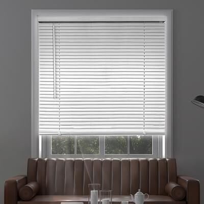 "Chicology Blackout Cordless Vinyl Mini Window Blinds - 1"" Slats - White"