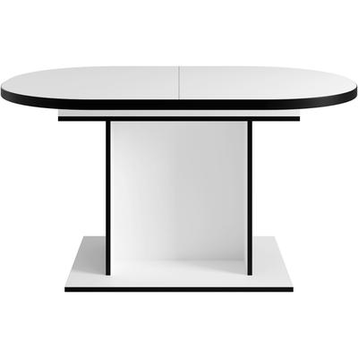Esstisch OTTO HOME "Basel, Esstisch ausziehbar, in 2 Farben erhältlich", schwarz-weiß (weiß, kanten schwarz), B:140cm H:76cm T:90cm, Tische, Esstisch, pflegeleichter Tisch, 140cm auf 180cm ausziehbar, verschiedene Farben