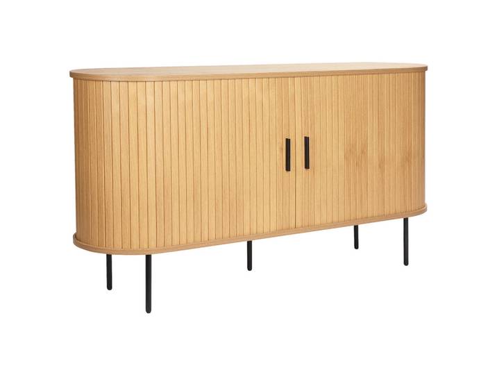 Xora Sideboard, Schwarz, Eiche, 2 Fächer, 140x76x40 cm, Typenauswahl, stehend, Wohnzimmer, Kommoden & Sideboards, Sideboards