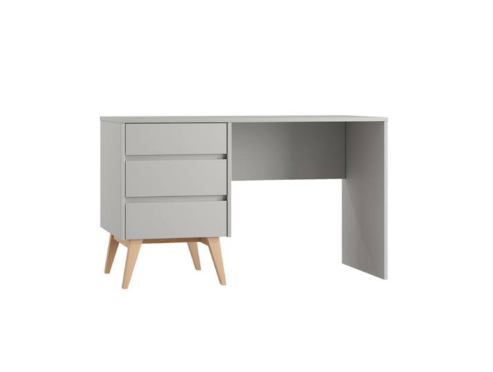 Bureau 3 tiroirs Pinio Swing Gris et bois