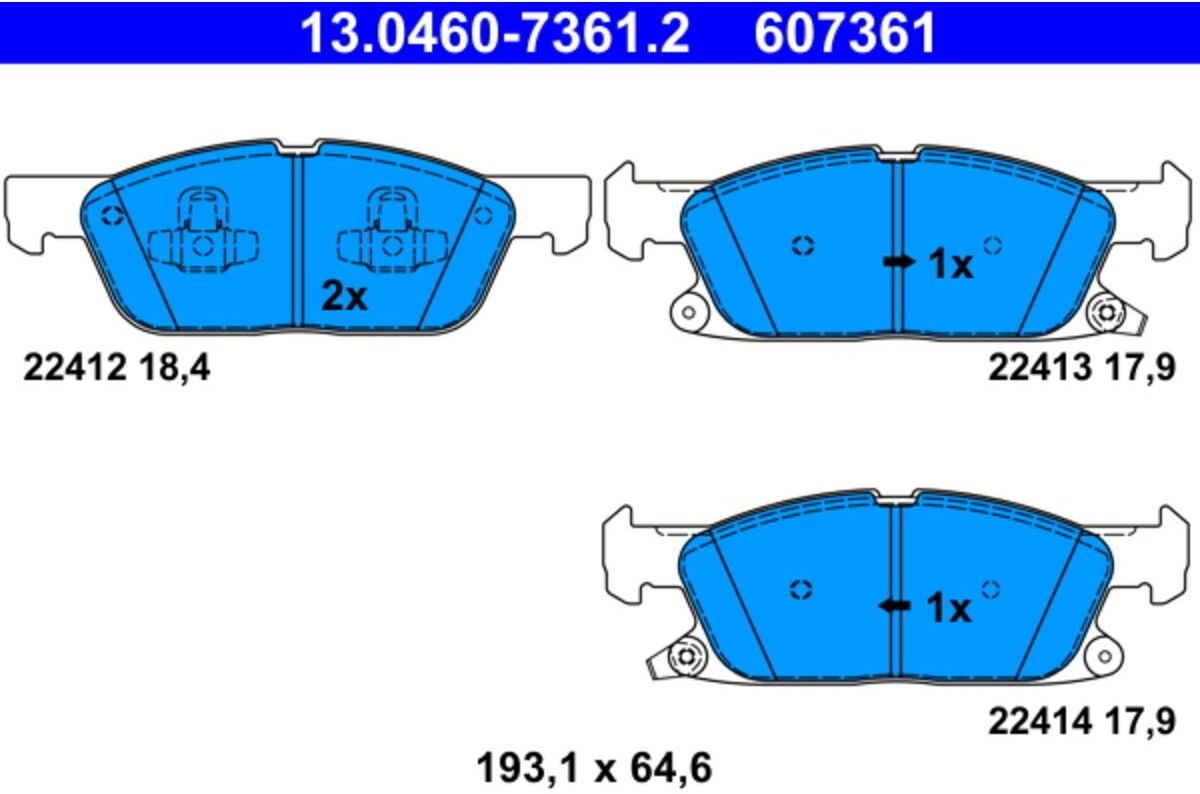 Bremsbelagsatz ATE 13.0460-7361.2, Vorne