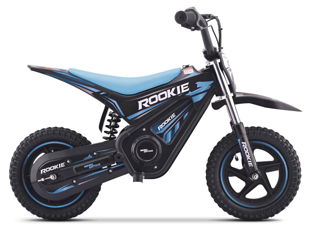 Elektro Pocket Bike für Kinder Rookie 24V (12") - Blau - Lithium-Akku, 250 W bürstenloser Motor, Scheibenbremse