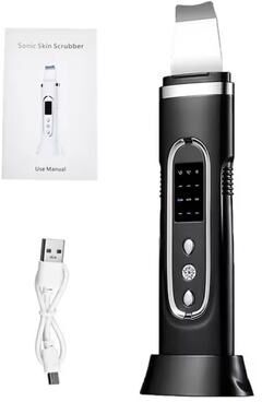 Uplift Essentials Ultrasonic Skin Scrubber Facial Cleansing Device b black No Box