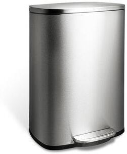 NINESTARS 13.2 Gallon Rectangular Step-On Trash Can