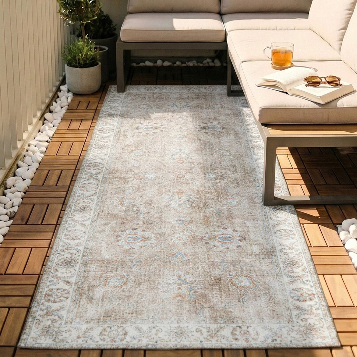 Fraai Wasbare Loper Domingo Oriental Beige B: 80 cm, L: 350 cm