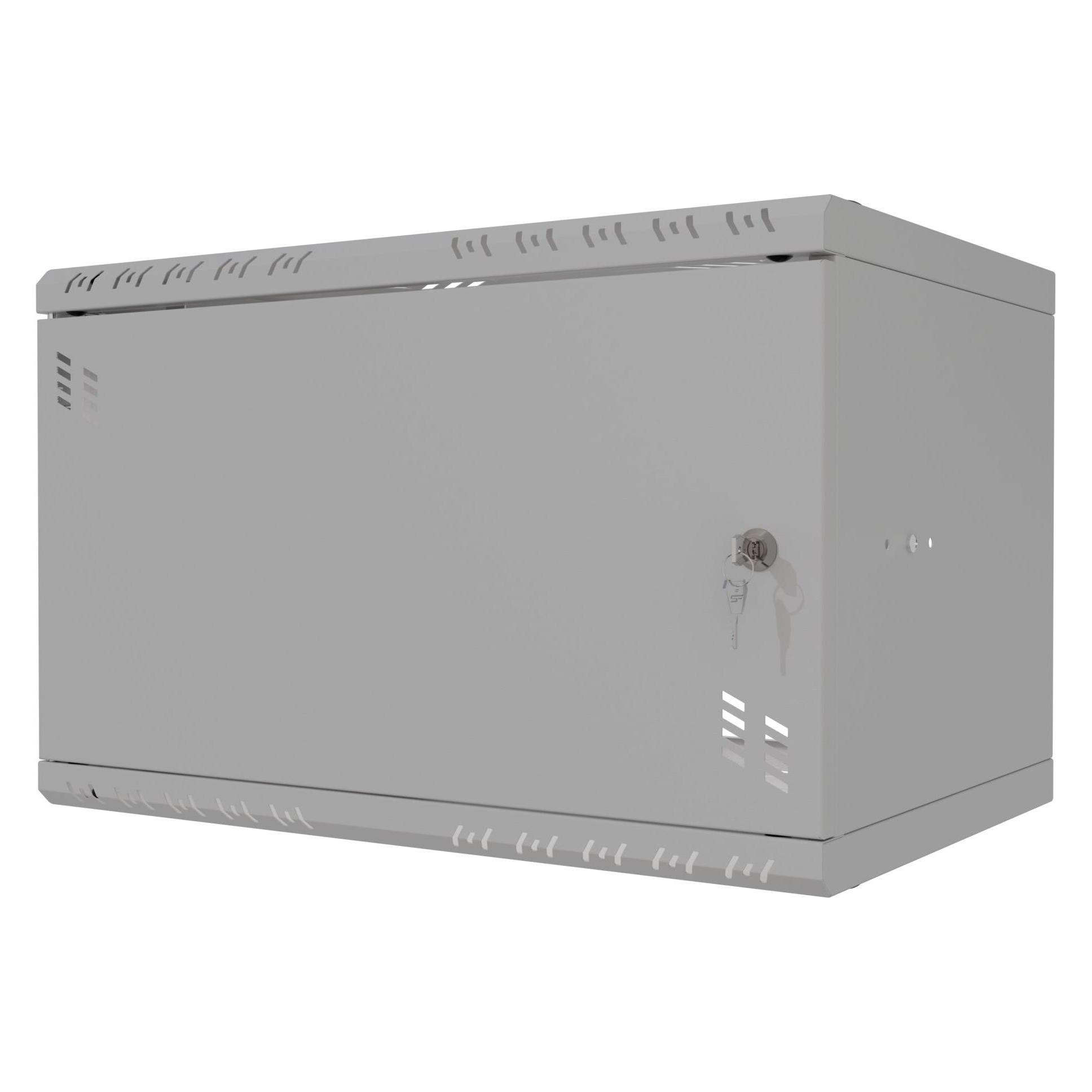 Stalflex Rack Cabinet 19" 6U, 350mm, Metal Door, Grey S-RC19-6U-350MG (6 HE, 19 Zoll Rack) (S-RC19-6U-350MG)