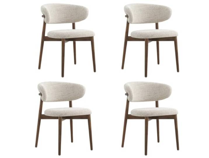 AKPHBKFG Esszimmerstühle im Mid-Century-Modern-Stil, 2er-Set, Massivholz-Polsterstühle, für Wohnzimmer und Küche 4 PCS