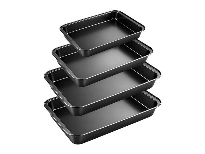 LuxusKollektion Auflaufform Rechteckige Backform Antihaft 4Stk Lasagne, Metall, (4-St)