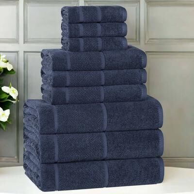 Superior Mile Smart Twist Viscose Cotton Blend 9 Piece Towel Set