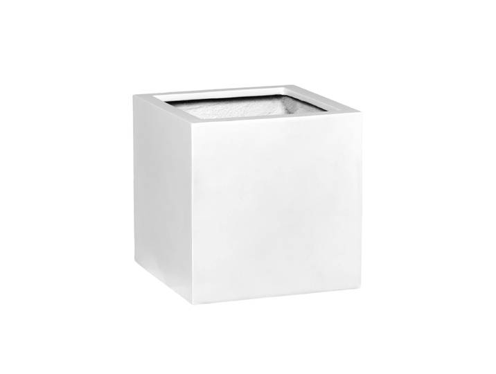 Hochwertiger In-/Outdoor Blumentopf „Essential Block“ Weiss matt 70 x 70 x Höhe 70 cm Pottery Pots