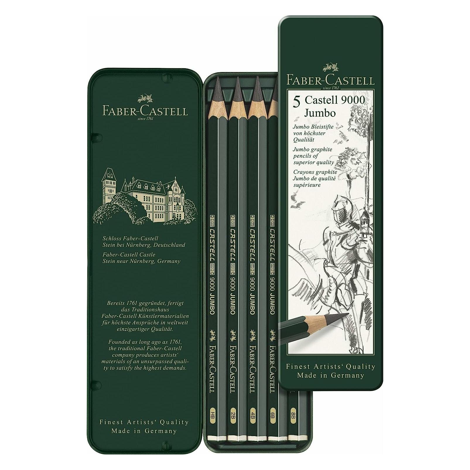 Faber-Castell Bleistift Castell 9000 (5.30 mm, HB, 5x) (119305)