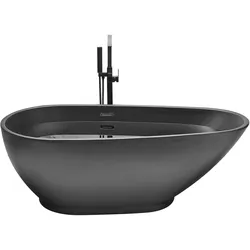 BADEWANNE FREISTEHEND 82x173x60 cm schwarz Guiana