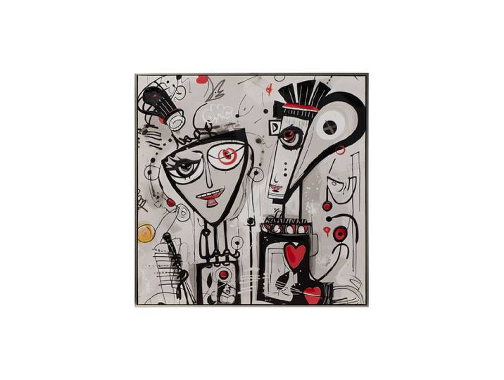 Handbemaltes, gerahmtes Bild „Mr. and Mrs. Smith“ 80 x 80 cm Multicolor Crea Collection