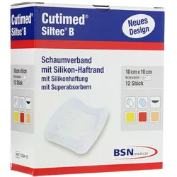 Cutimed Siltec B Schaumverb.10x10 cm m.H 12 St