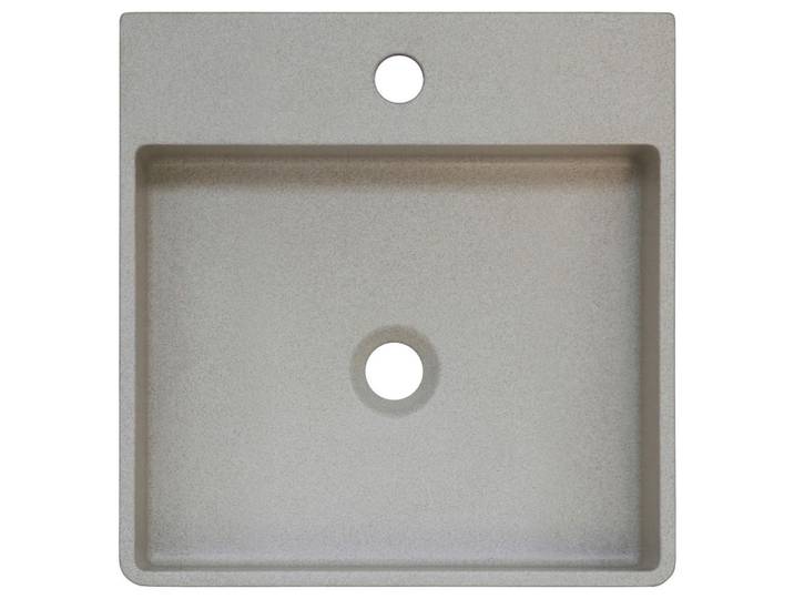 Linea Natura Waschbecken, Hellgrau, Stein, 42x13x42 cm, Badezimmer, Waschbecken & Armaturen, Waschbecken