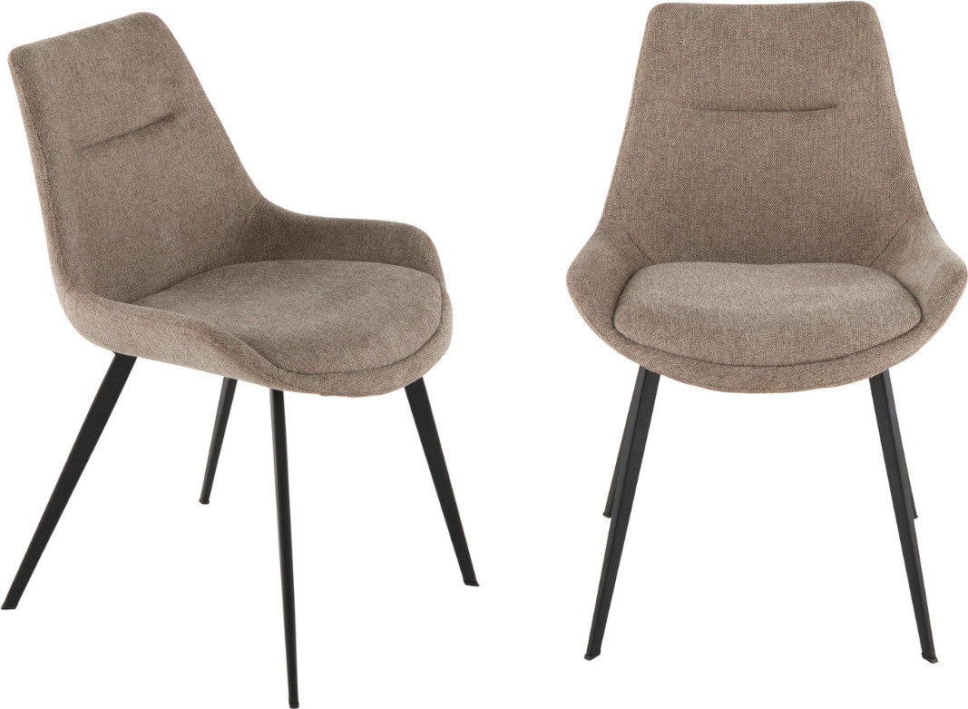 Signature Set van 2 stoelen in taupekleurige stof COLOMBE L62 cm