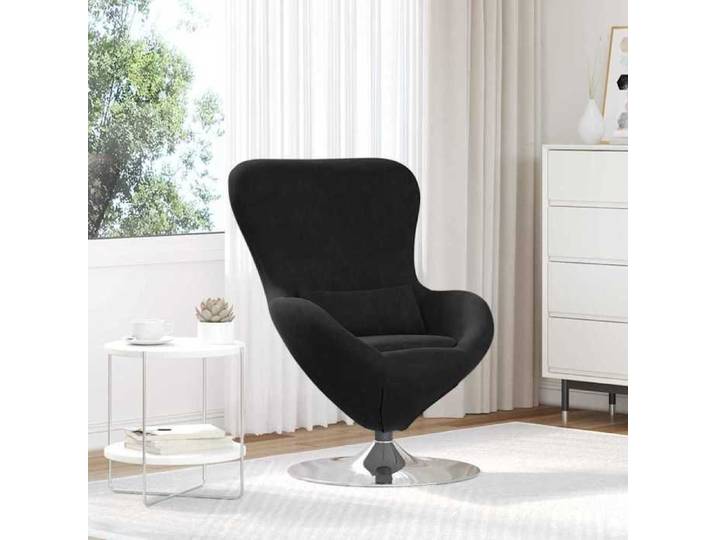Chaise intérieure moderne Fauteuil œuf Noir Velours(6964）