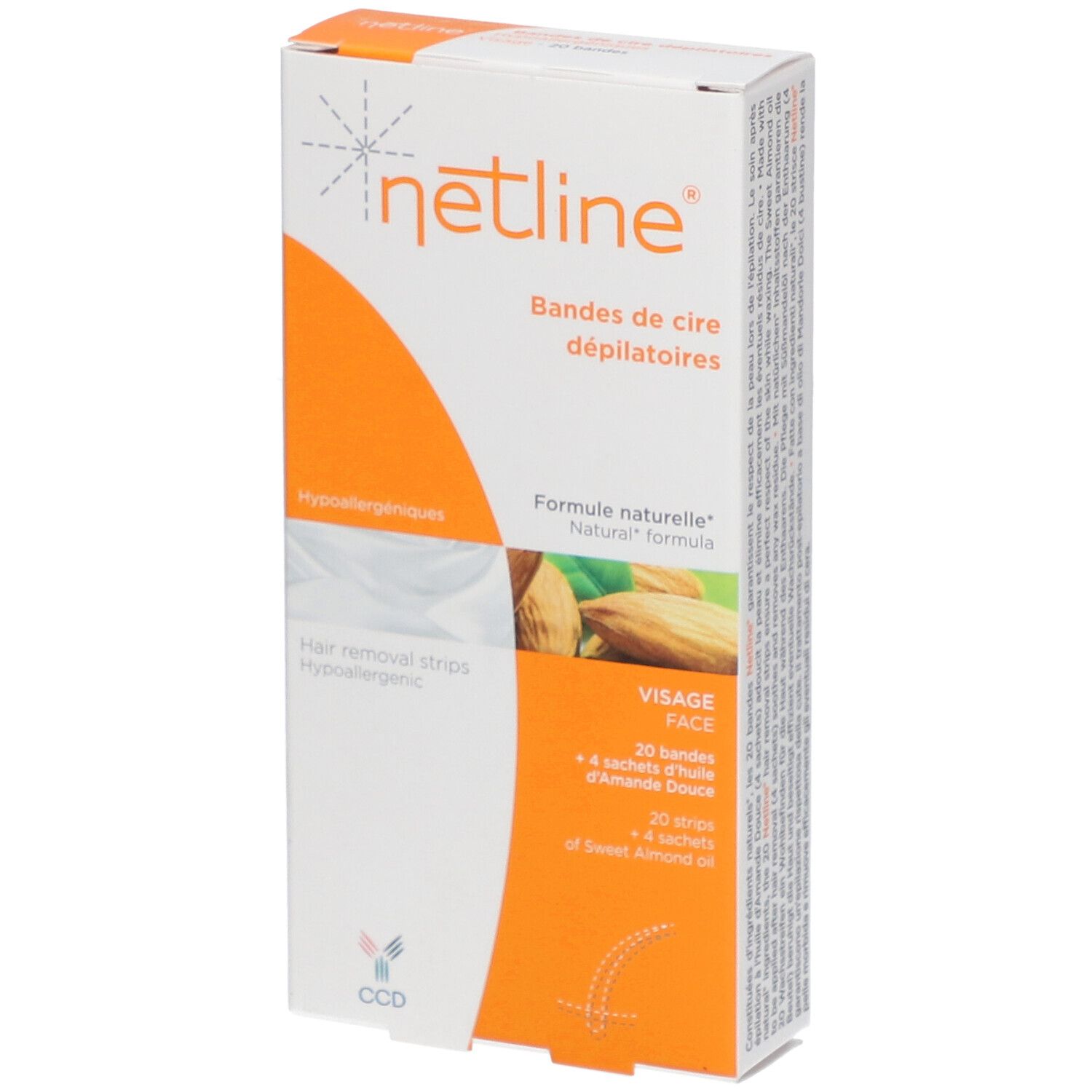 Netline Bandes DE Cires Dépilatoires Visage - Bande de cire froide dépilatoire, spéciale v 20 St Binden