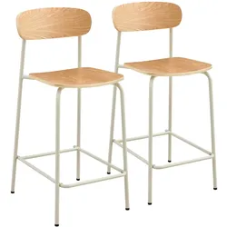 Oviala Business Set aus 2 Hochstühlen aus Metall und beigem Holz