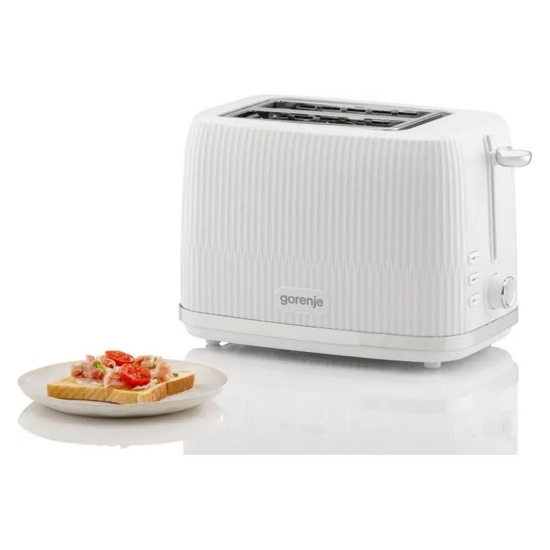 Gorenje Toster T850DPW Toaster, Power 850 W, 2 slots, White | (T850DPW)