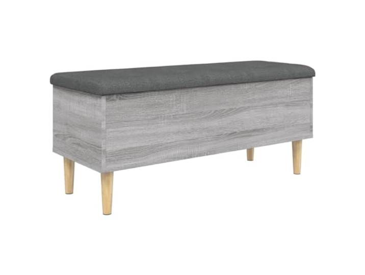 HKLGBVCR Sitzbank Sonoma grau 102 x 42 x 46 cm Holz Gepolstertes Kissen, Scharniere, für Flur oder Wohnzimmer, 110 kg pro Sitz, Platz für Kleidung, Spielzeug, Bücher
