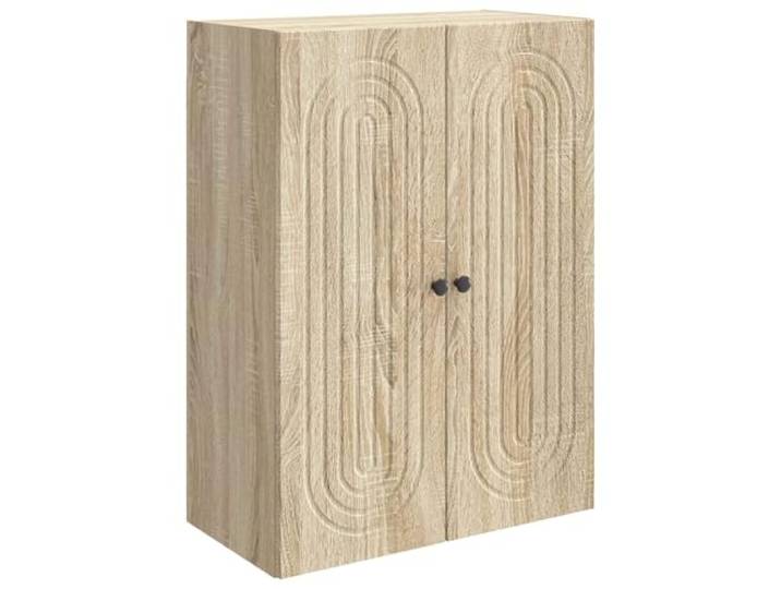 GFEROMRF Wandschrank Sonoma-Eiche 66x34,5x90 cm Holzwerkstoff Vintage-Design, Pendeltüren, wandmontiert, viel Stauraum, robust, pflegeleicht