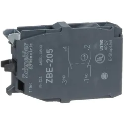 Schneider Electric ZBE205 Hilfsschalter, Kontaktblock, Harmony XB4 und XB5, 22mm, 30mm, Schraubklemme, doppelt, 1S + 1Ö