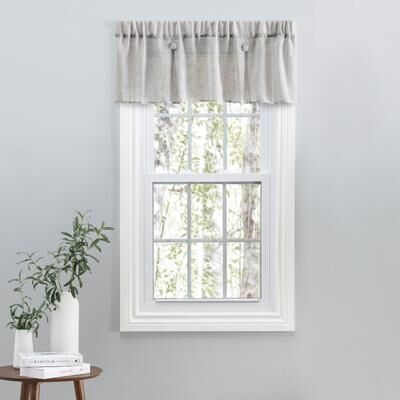 Ricardo Shannon Premium Slubbed Linen 2 Pleat Button Curtain Valance