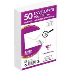 Clairefontaine 1000x Umschläge nassklebend 90x140mm, 120g - Weiß 3421C