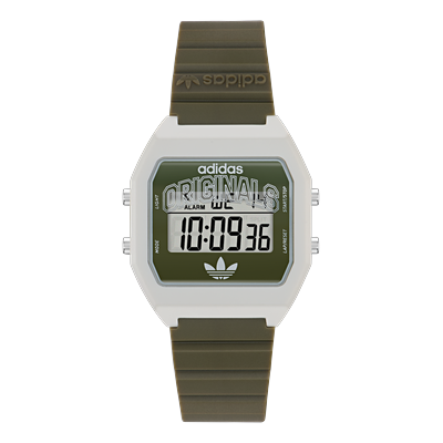 Digitaluhr ADIDAS ORIGINALS "DIGITAL TWO", grün, Armbanduhren, Herren, Digitaluhr, Quarzuhr, Armbanduhr, Damenuhr, Herrenuhr, digital, Tag, Wochentag