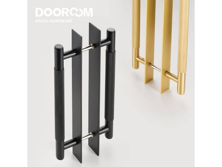 Dooroom-Porte Moletée en Laiton, Double Porte en Bois, Salle de Douche, Simple Face, Double Face, Or Mat, Noir, Poignées en Laiton Antique