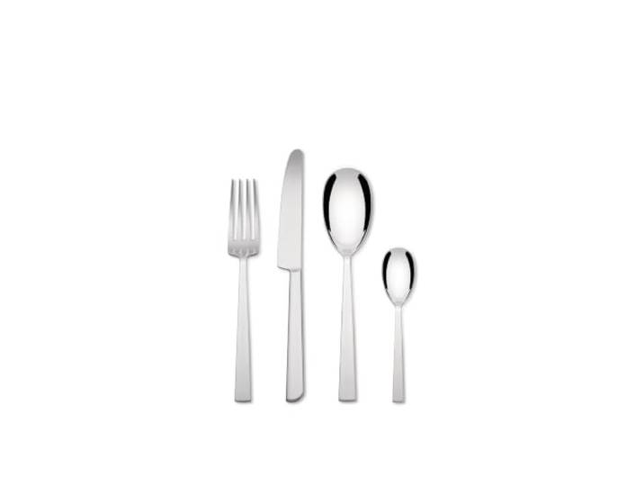 Alessi AM242S24 - Besteckset, bestehend aus sechs Löffeln, sechs Gabeln, sechs Messern und sechs Teelöffeln, aus 18/10 Edelstahl, 24-teilig