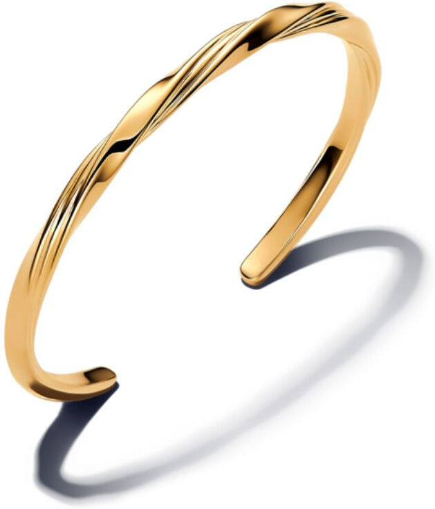 Pandora Essence Twisted Open Bangle rannekoru, keltakullattu, 563869C00