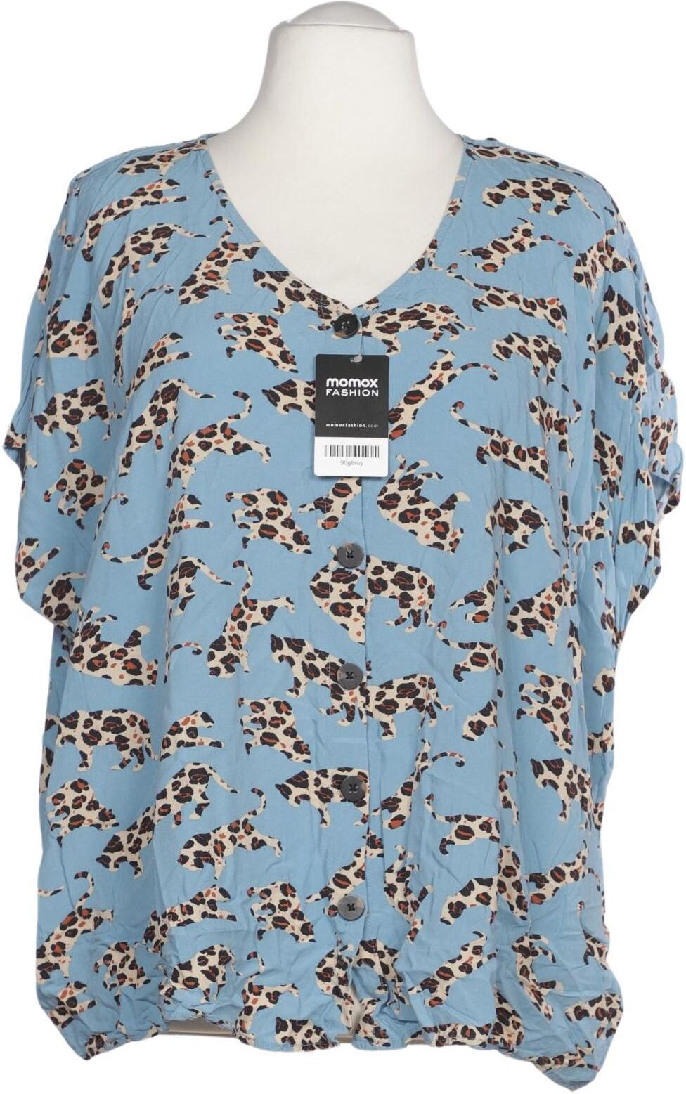 Ulla Popken Damen Bluse, Hellblau, Gr. 5Xl, Viskose - Second Hand