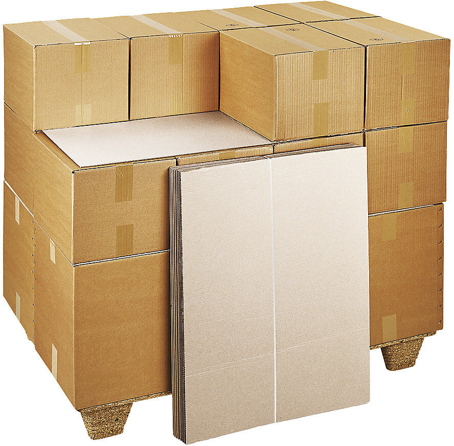 Paletten-Zwischenlagen Wellpappe, 1-wellig, LxB 1100 x 740 mm, Palette mit VE 600 Stk ratioform