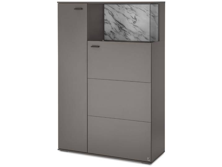 Set one by Musterring Highboard SET ONE PASADENA, grau, Holznachbildung